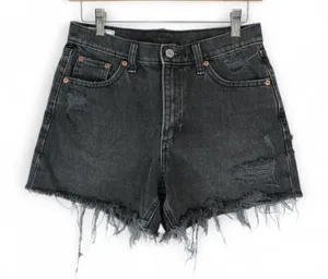 Gap Denim Shorts Womens 25/0R (28x4) Black 4" High Rise Stride‎ Short Distressed thumbnail 1