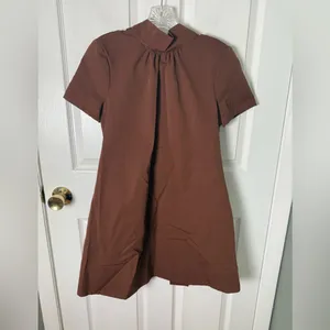 Staud Mini Ilana Dress in Clove Brown S thumbnail 2