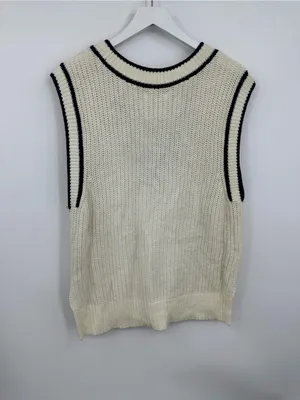 Abercrombie And Fitch Cream Boho Baggy Slouchy Sweater Vest Size Small thumbnail 6