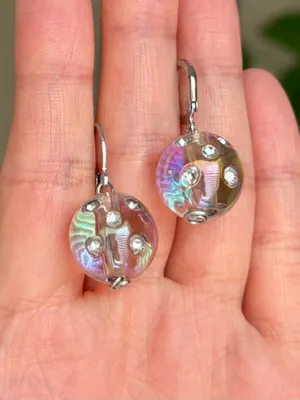 Handmade round beads y2k cute dangle earrings⭐️ thumbnail 5