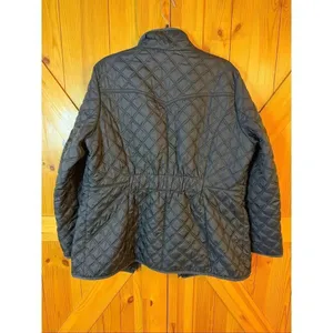 Lucky Brand Jacket Size XL Black Diamond Quilted Insulated Coat Zip Snap Front(6 thumbnail 8