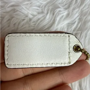 1.5" y2k COACH White Fob Bag Charm Hang tag Hangtag thumbnail 2