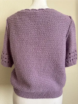 FREE PEOPLE Bree Cropped Pullover in Glimmer in Lilac Purple Sz. Medium thumbnail 10