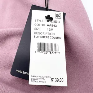 NEW Adrianna Papell Womens‎ 12 Slip Crepe Column Maxi Dress Dusty Pink Rose $139 thumbnail 8