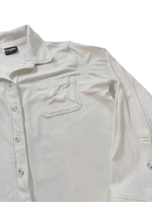 32 Degrees Heat White Soft Brushed Knit Button Down Shirt Pockets Medium Women's thumbnail 6