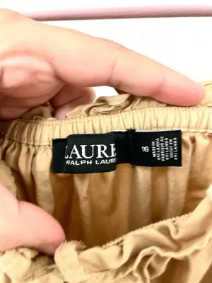 Lauren Ralph Lauren Off-the-Shoulder Cotton Broadcloth Romper Camel 16 Safari thumbnail 3