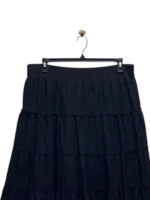 Style & Co. Gauzy Cotton Maxi Skirt Black Size XL Beach Boho Coastal Vacation thumbnail 4