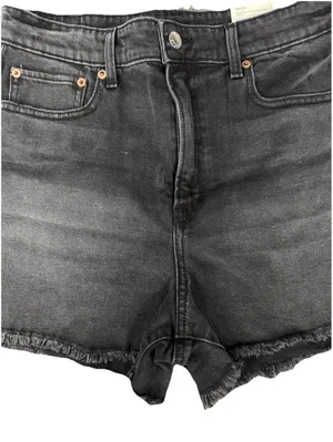 (C9) American Eagle High Rise ’90s Boyfriend Denim Shorts Black 8 Distressed thumbnail 3