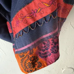 Source Unknown Boho Maxi Dress Vintage Artsy Large Embroidered Floral‎ Sleeveless Ethnic Beaded thumbnail 7