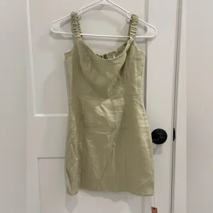 BRAND NEW Reformation Sawyer Linen Dress in Dry Herbs Green Size 2 thumbnail 6