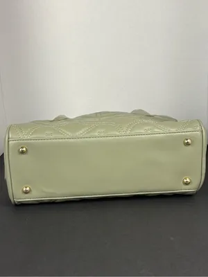 Sam Edelman Purse Bag Sage Green Quilted Faux Leather Satchel thumbnail 6