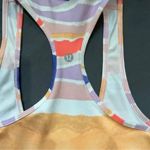 Lululemon Multicolor Striped Racerback Cotton Tank Top Scoop Neck Women XS thumbnail 3