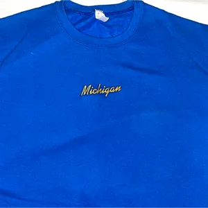 Vintage Michigan Crewneck ✦ Open To All Offers ✦ Bundle Measurements: Like New Condition. No Flaw Vintage Jerzees Blue Unisex Premium Crewneck Sweatshirt “Michigan” Size Small Regular Fit. Excellent For Casual & School Wear. Gold Michigan Text Front Side. Thick Cotton Fabric. Royal Blue/ Gold ——— TAGS ——— #Michigan #Sweatshirt #Vintage #Crewneck #Blue thumbnail 2