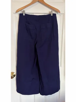 Spanx Stretch Twill Cropped Wide Leg Pant Lapis Blue Size Large L Trousers thumbnail 2