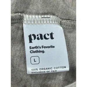 Pact Organic Cotton Tshirt Womens L Taupe V-neck Short Sleeve Sustainable Basic thumbnail 8