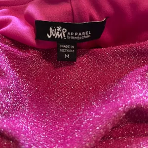 Jump Glitter Square Neck Ruched Dress Sz M thumbnail 4
