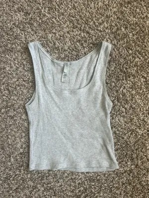 Skims Cotton Rib Tank and Shorts in Grey thumbnail 3