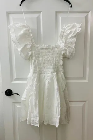 TCEC | NWOT | Ruffle Sleeve Mini Dress | L | White | CD02530 thumbnail 2