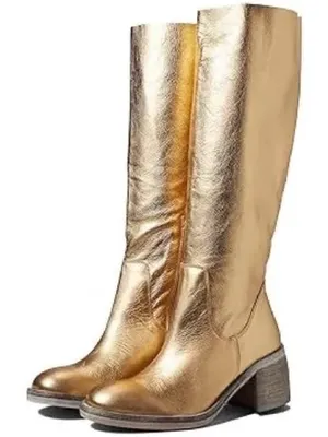 Free People Essential Tall Slouch Boots Metallic Gold Size 38 thumbnail 2