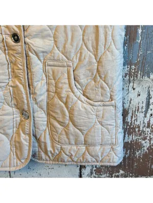 Quilted Front Vest beige Khaki size medium Tan thumbnail 2