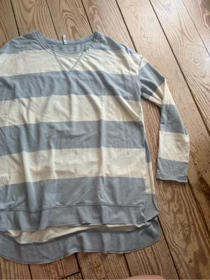Z SUPPLY Small Blue White Striped Long Sleeve Top thumbnail 1