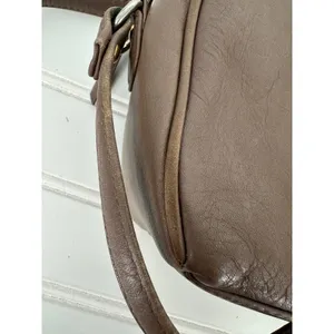 Vintage Etienne Aigner Crossbody Small Bag Purse Taupe Leather‎ Logo Zip Earthy thumbnail 5