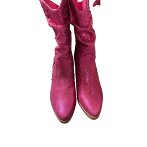 Sugar Kassandra 2 Pink Rhinestone Slouchy Boots thumbnail 8