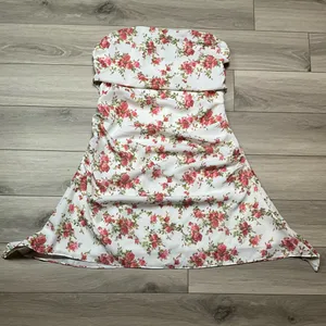 Mini Dress Y2K Strapless Size M Floral Print White Pink thumbnail 3