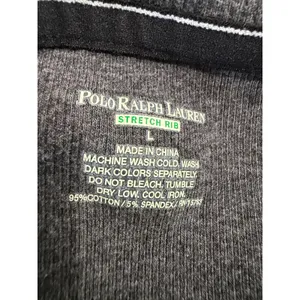Polo Ralph Lauren Stretch Rib V Neck T Shirt Gray Size L Short Sleeve Logo‎ thumbnail 3