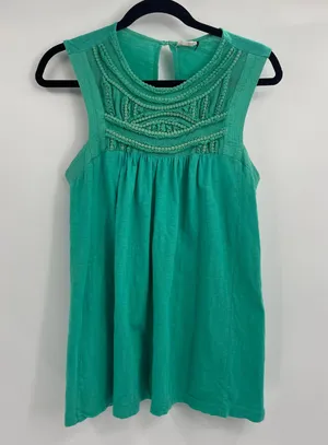 Anthropologie Akemi + Kin Green Boho Sleeveless Cami Peasant Top Size Small thumbnail 1