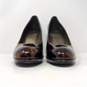 Stuart Weitzman Tortoiseshell Patent Platform Pumps – Size 7M – Stiletto Heels thumbnail 3