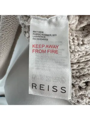 Reiss Beige Open-stitch Cable-knit Sweater Boho Chic Coastal Size Large thumbnail 12