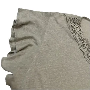 Lauren‎ Ralph Lauren Linen-Blend Jersey Flutter-Sleeve Shirt, Sage, M $89 thumbnail 5