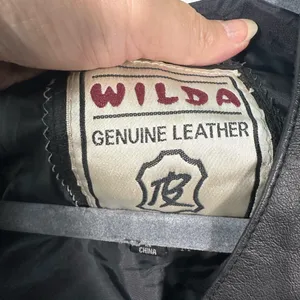 Vintage Wilda Black Genuine Leather Vest Motorcycle Riding Vest Size M EUC thumbnail 3