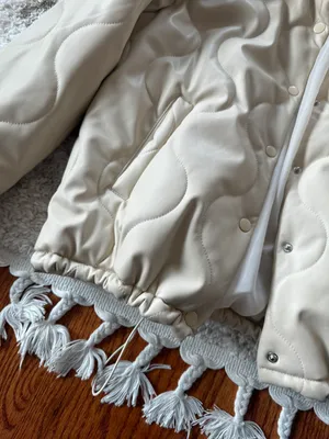 Forever21 cream puffer wavy stitch cinchable waist transition jacket thumbnail 6