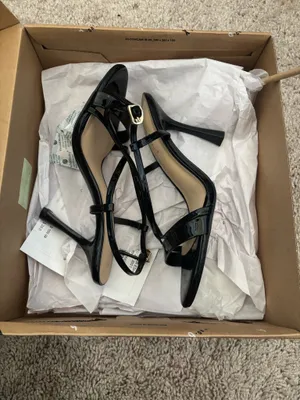 Black Patent Leather Heel Sandals thumbnail 3