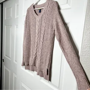 Prince & Fox Cable Knit‎ Lavender Sweater Size L thumbnail 2