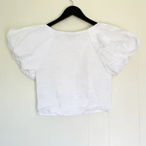 NWT J.CREW Fitted Puff-Sleeve Top White 8 thumbnail 5