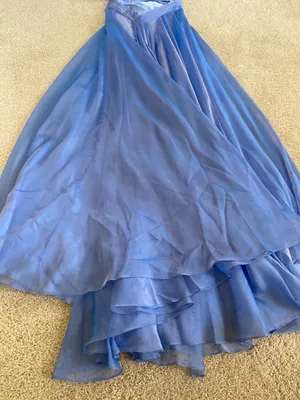 La Femme Periwinkle Strapless Prom Dress thumbnail 8