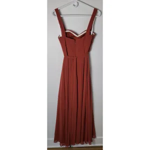Azazie Sz A0 Terracotta Rust Chiffon Sweetheart Bridesmaid Gown Dress Formal thumbnail 2