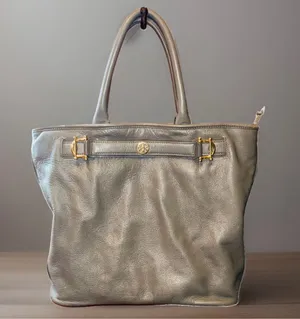 Tory Burch Large Leather Horsebit Jaden Tote Elephant thumbnail 1