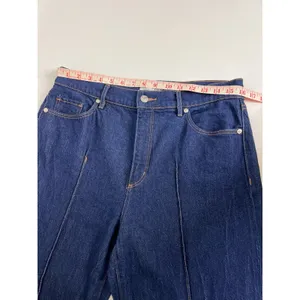 LOFT THE WIDE LEG Dark Blue High Rise Cuffed Jeans Women's Size 8 thumbnail 8