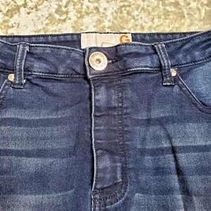 G by Guess Blue Distressed Denim Mini‎ Skirt Size: L thumbnail 2