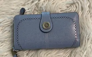 Women’s Wallet/ Wristlet BNWOT color light blue so many cards space see photos thumbnail 1