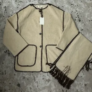 Elan Puna Blanket Jacket Size Small NWT - Tan/Brown thumbnail 1