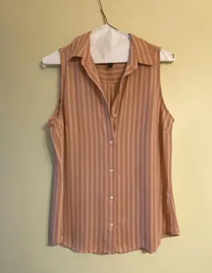 Striped Sleeveless Blouse - Pink thumbnail 2