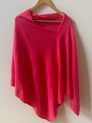 Coco + Carmen Hot Pink Poncho Shrug thumbnail 2