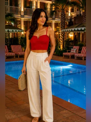 Free People Intimately XS/S Red Smocked Sweetheart Crop Tube Top NWT thumbnail 2
