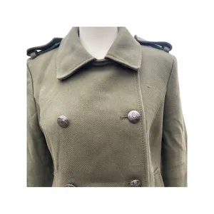 Banana Republic Military Pea Coat Olive Green Double Breasted Jacket Small thumbnail 4