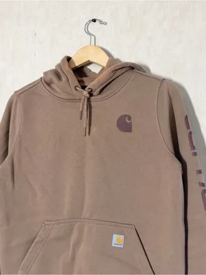 Carhartt Women’s Clarksburg Graphic Sleeve Hoodie Pullover Sweatshirt in Brown M thumbnail 3